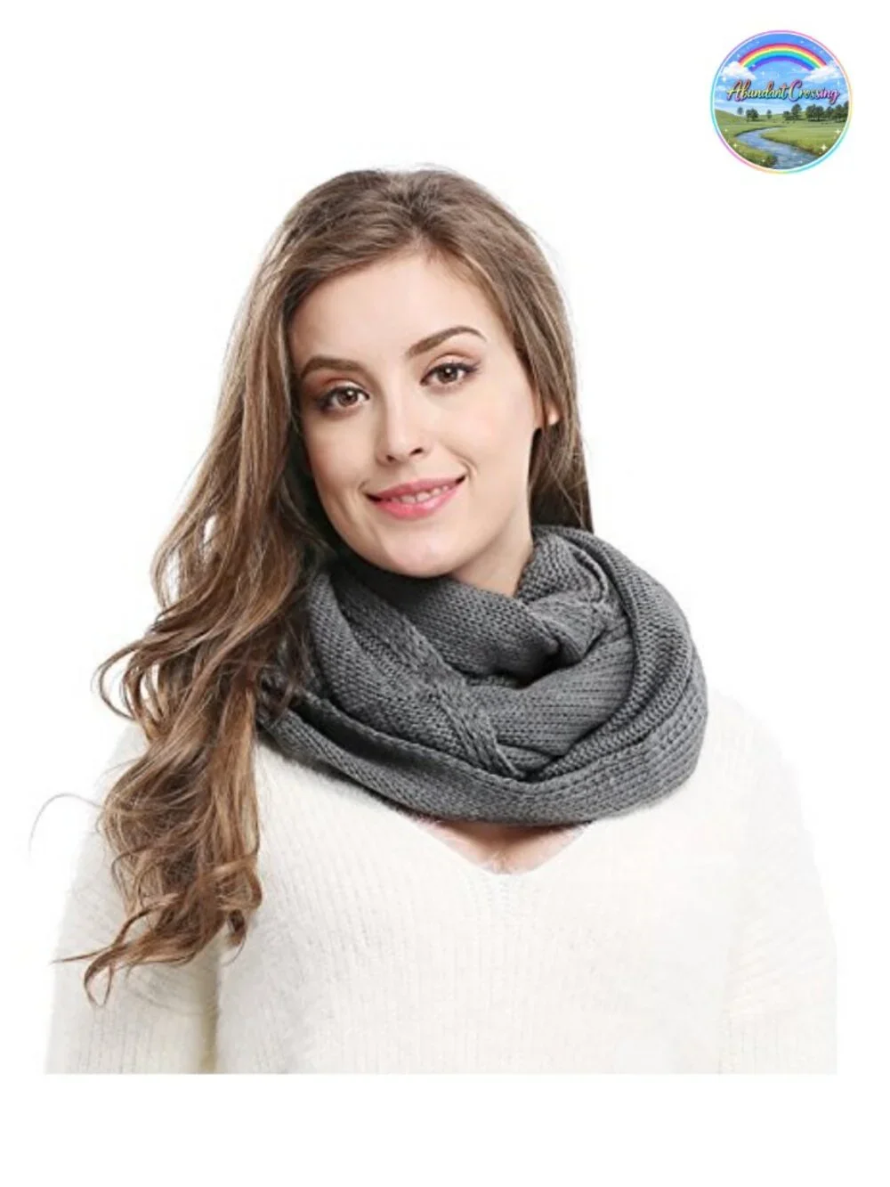 Hooded Scarf Beanie Winter Knit Infinity Scarf Wrap Wool